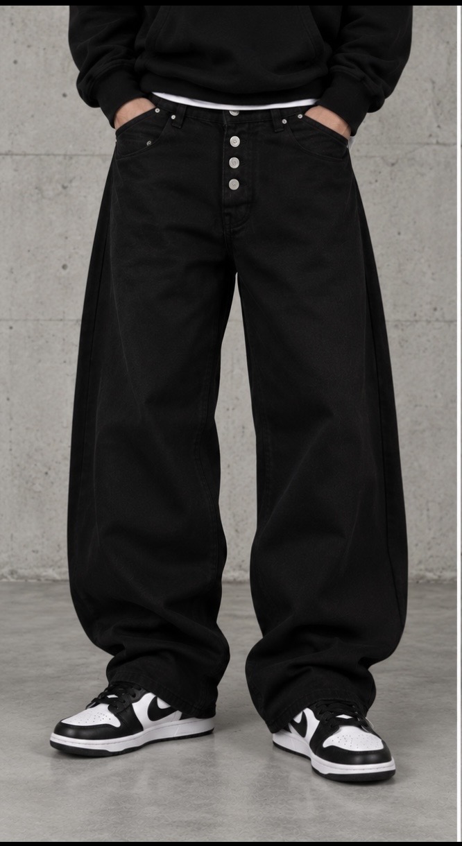 WIDE-LEG JEANS BLACK